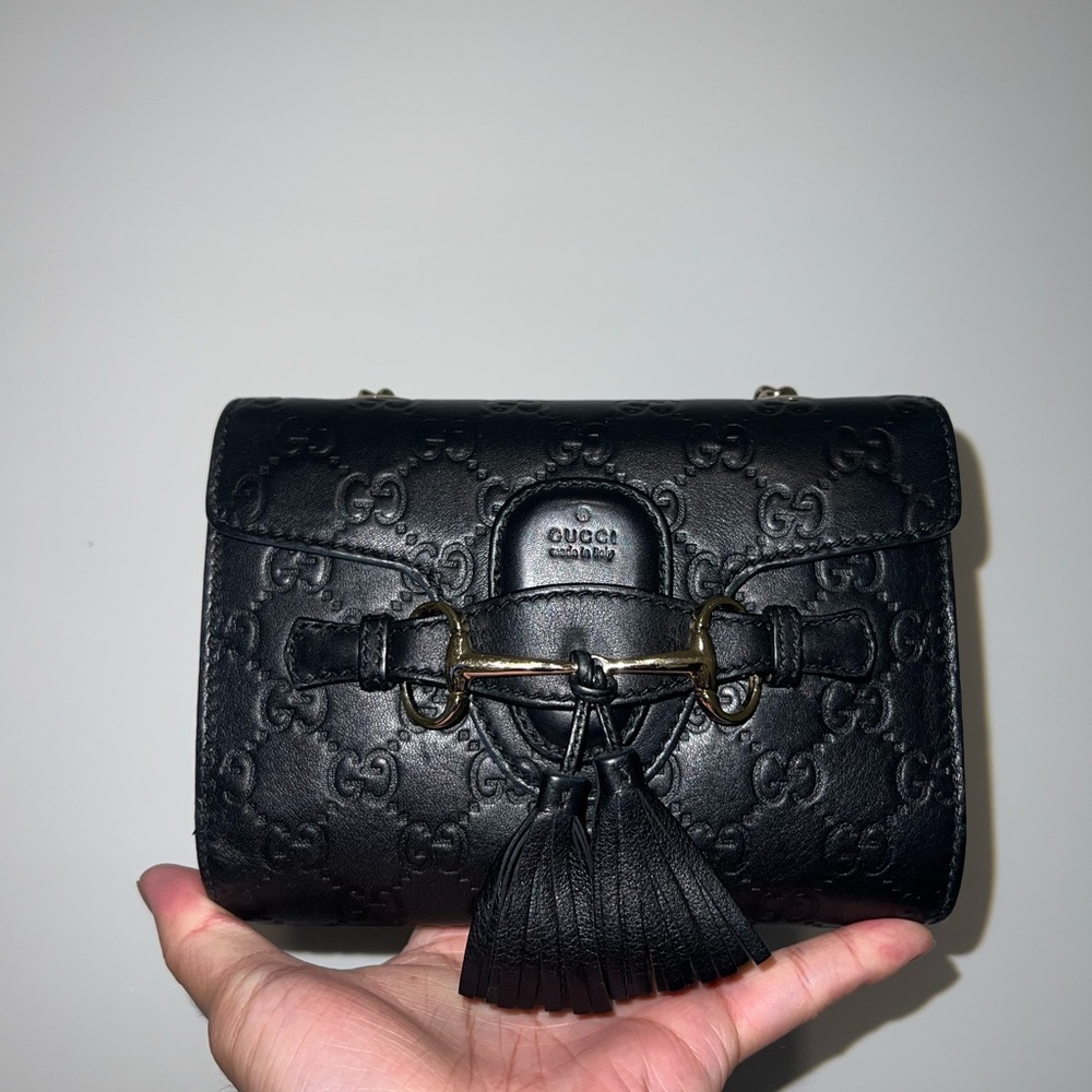 Authentic Gucci Black Leather Mini Crossbody
